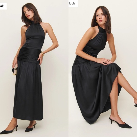 Reformation NWT Zaria Silk maxi dress in black Size 2 - Picture 2 of 12